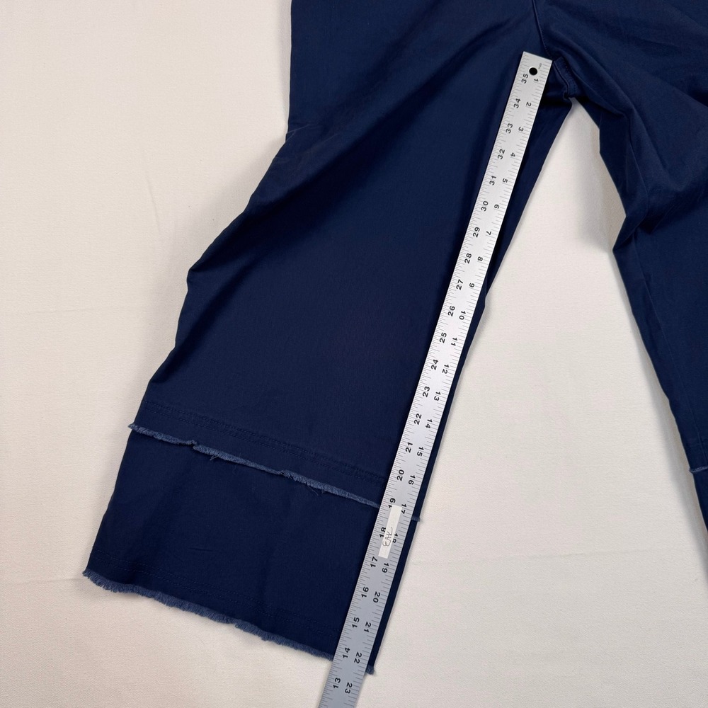 Frye Wide Leg Crop Pants Womens 10 Nightfall Navy New Raw Hem ADT1W0080MA‎ - Picture 6 of 10